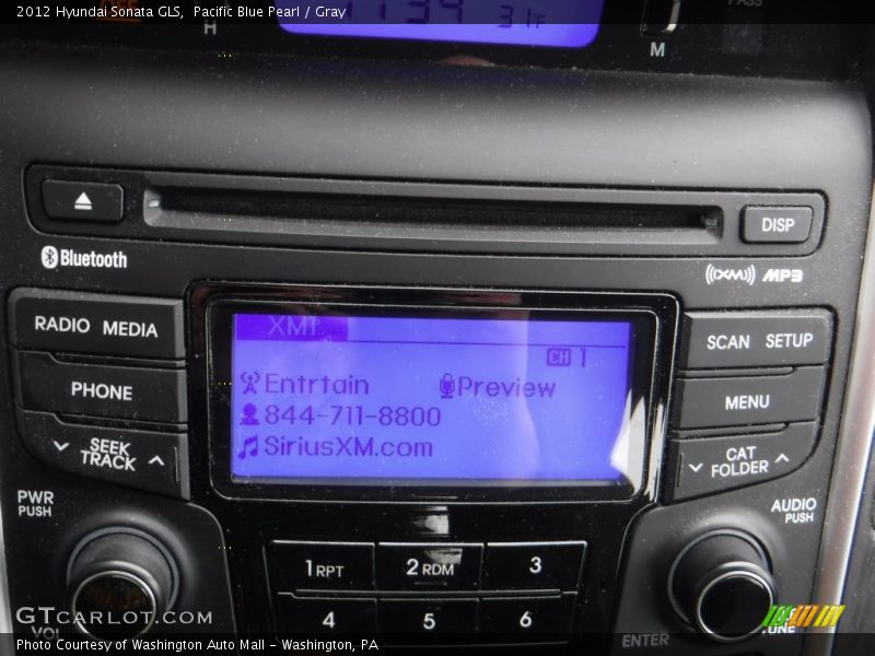 Pacific Blue Pearl / Gray 2012 Hyundai Sonata GLS