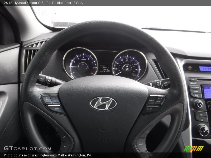 Pacific Blue Pearl / Gray 2012 Hyundai Sonata GLS