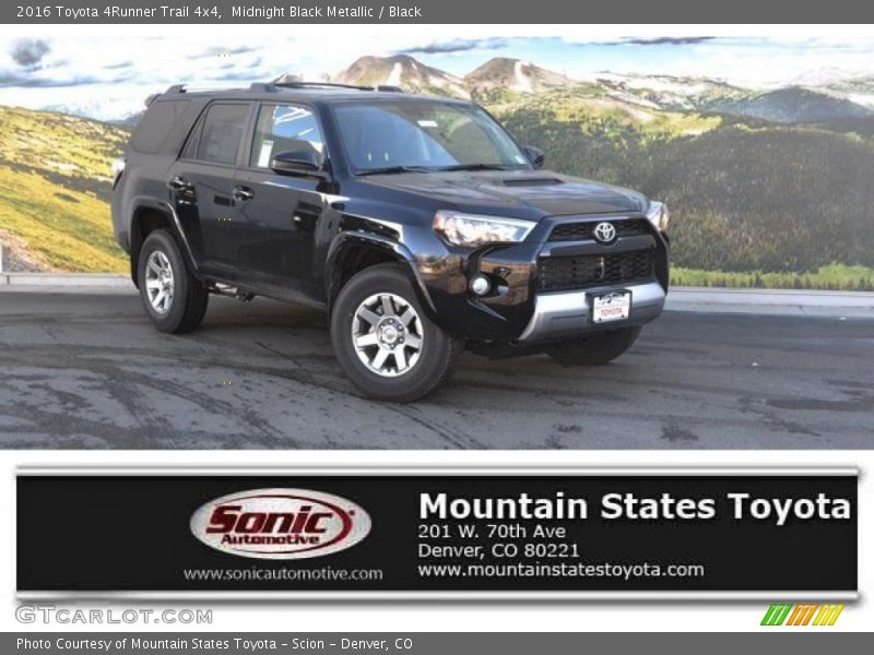 Midnight Black Metallic / Black 2016 Toyota 4Runner Trail 4x4