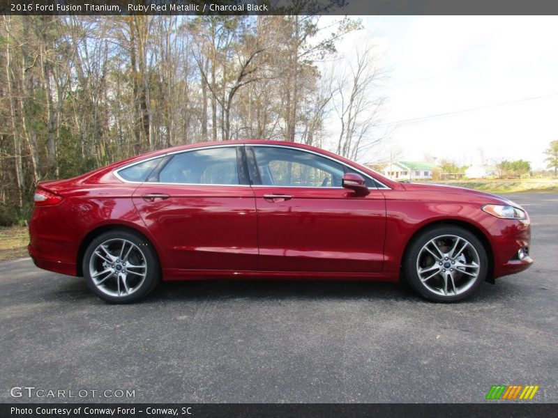 Ruby Red Metallic / Charcoal Black 2016 Ford Fusion Titanium