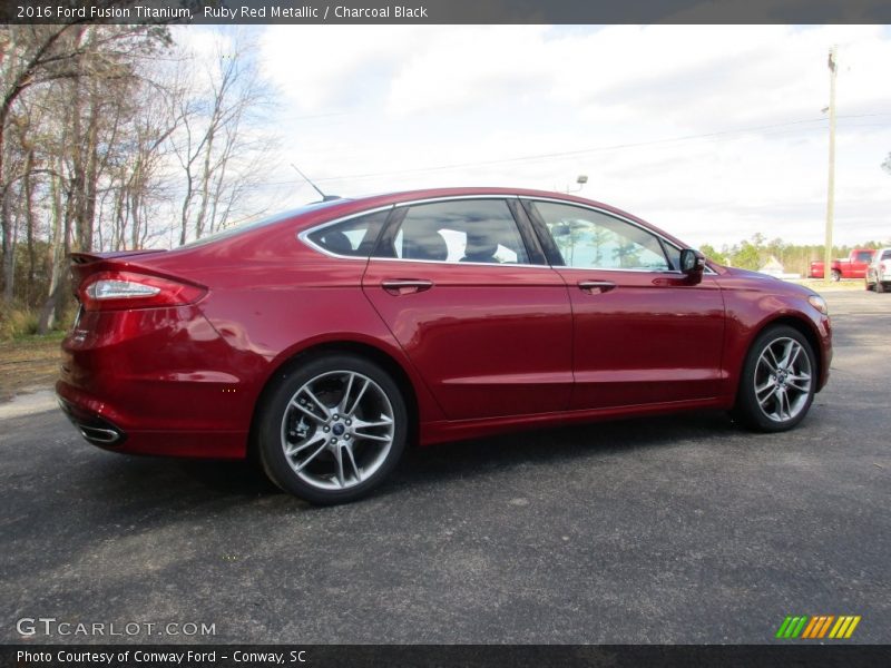 Ruby Red Metallic / Charcoal Black 2016 Ford Fusion Titanium