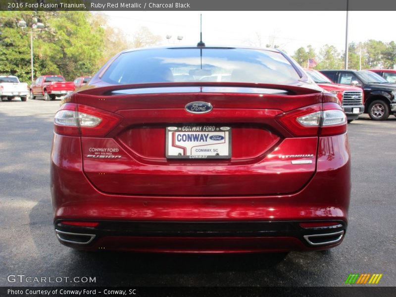 Ruby Red Metallic / Charcoal Black 2016 Ford Fusion Titanium