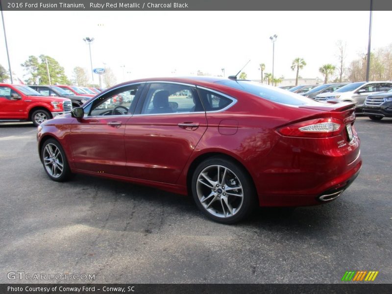Ruby Red Metallic / Charcoal Black 2016 Ford Fusion Titanium