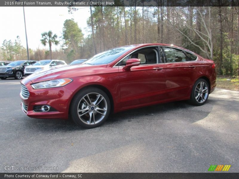 Ruby Red Metallic / Charcoal Black 2016 Ford Fusion Titanium