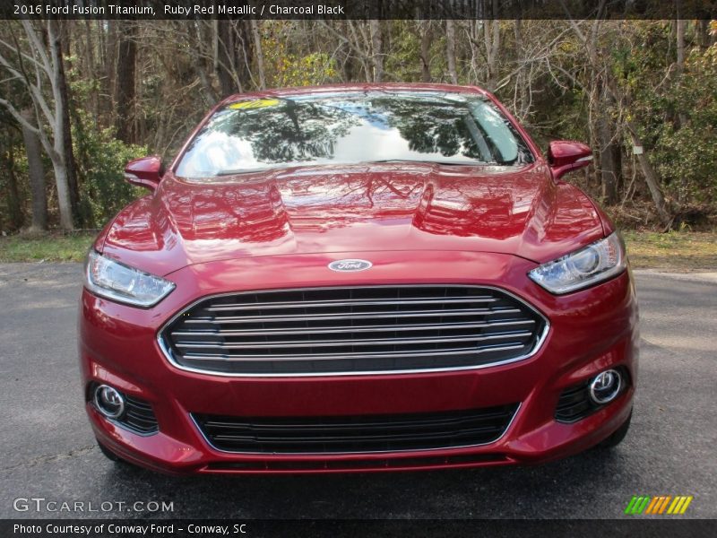 Ruby Red Metallic / Charcoal Black 2016 Ford Fusion Titanium