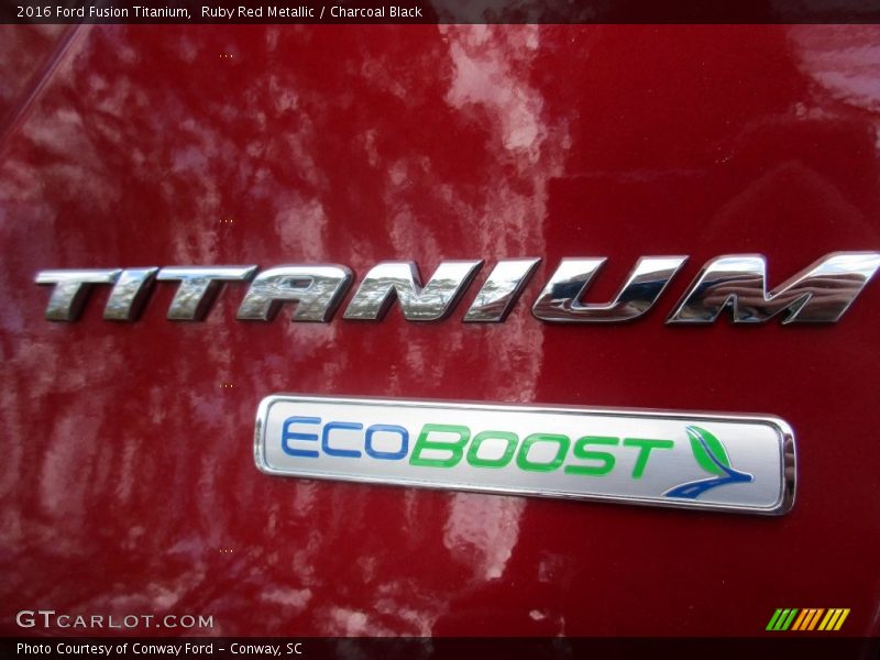 Ruby Red Metallic / Charcoal Black 2016 Ford Fusion Titanium