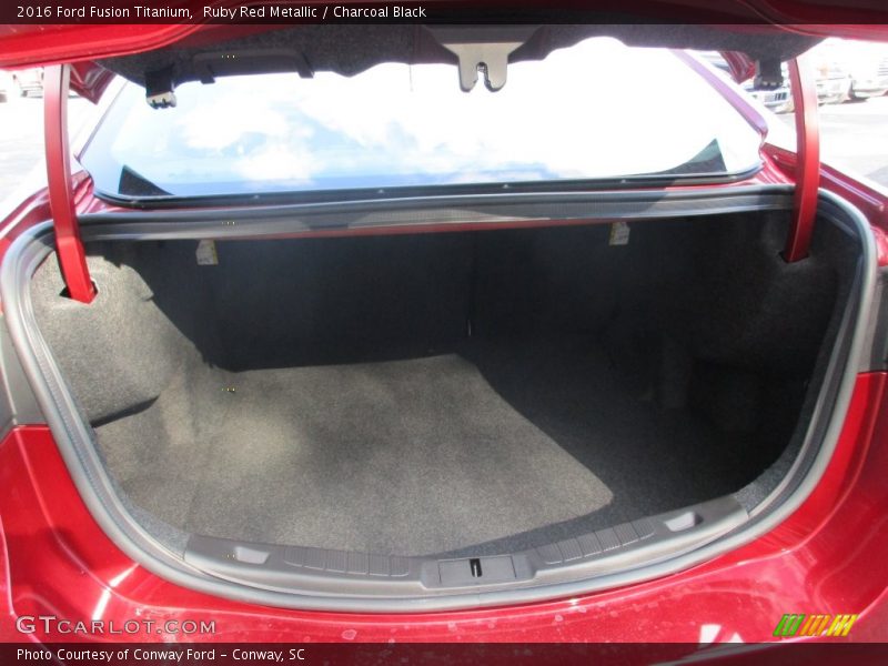 Ruby Red Metallic / Charcoal Black 2016 Ford Fusion Titanium