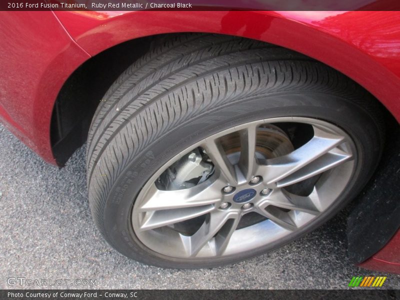 Ruby Red Metallic / Charcoal Black 2016 Ford Fusion Titanium