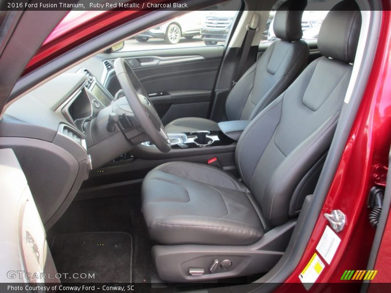 Ruby Red Metallic / Charcoal Black 2016 Ford Fusion Titanium