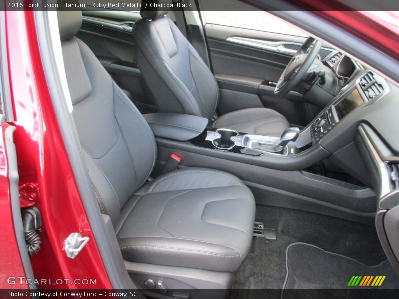 Ruby Red Metallic / Charcoal Black 2016 Ford Fusion Titanium