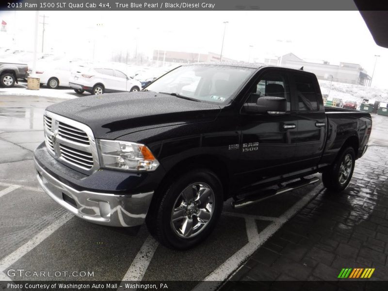 True Blue Pearl / Black/Diesel Gray 2013 Ram 1500 SLT Quad Cab 4x4