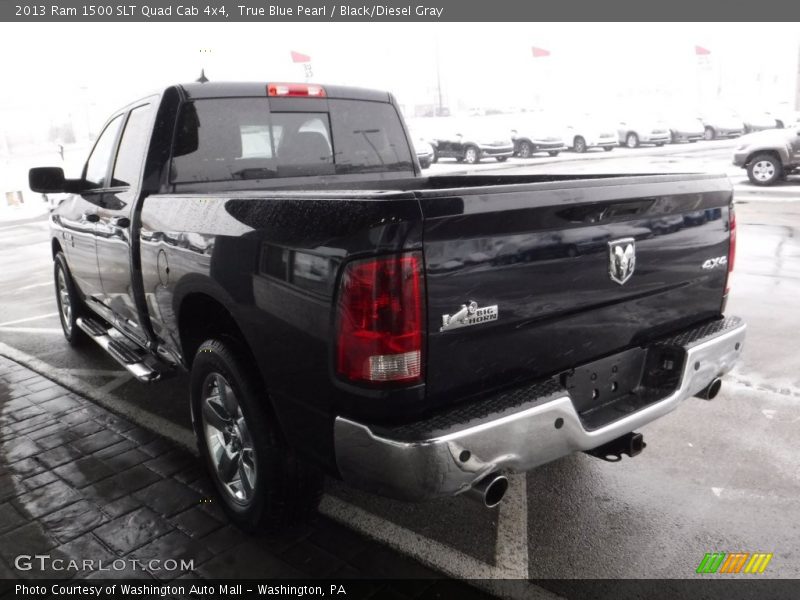 True Blue Pearl / Black/Diesel Gray 2013 Ram 1500 SLT Quad Cab 4x4