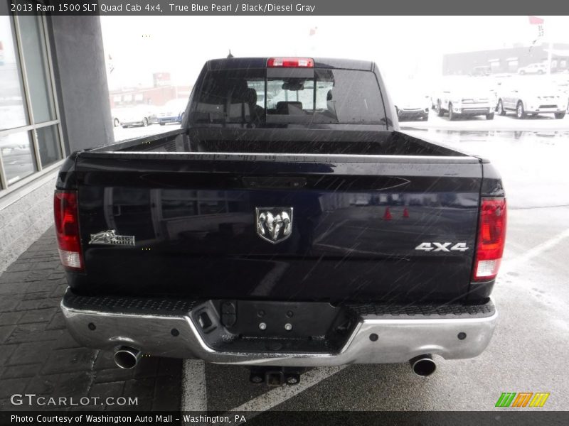 True Blue Pearl / Black/Diesel Gray 2013 Ram 1500 SLT Quad Cab 4x4