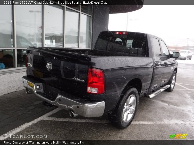 True Blue Pearl / Black/Diesel Gray 2013 Ram 1500 SLT Quad Cab 4x4