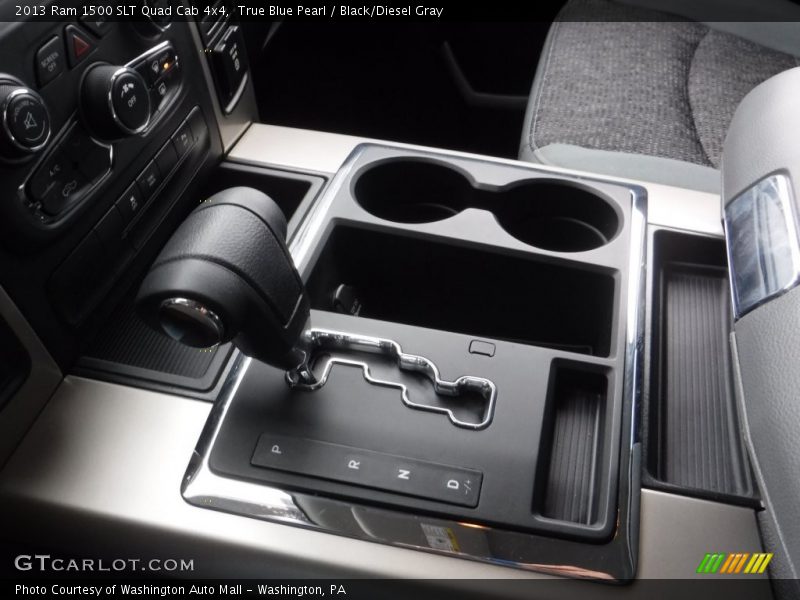 True Blue Pearl / Black/Diesel Gray 2013 Ram 1500 SLT Quad Cab 4x4
