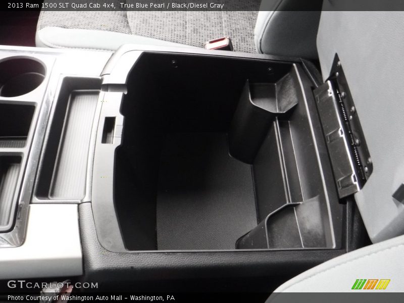 True Blue Pearl / Black/Diesel Gray 2013 Ram 1500 SLT Quad Cab 4x4