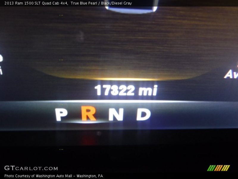 True Blue Pearl / Black/Diesel Gray 2013 Ram 1500 SLT Quad Cab 4x4
