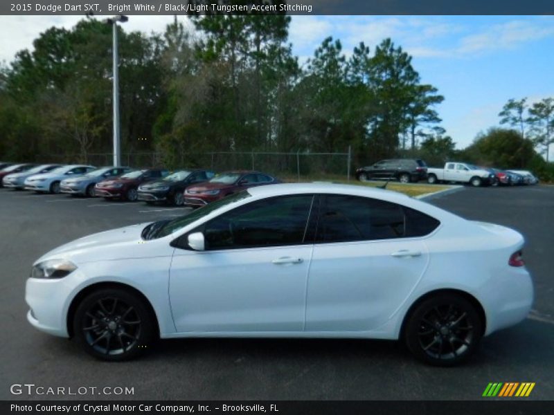 Bright White / Black/Light Tungsten Accent Stitching 2015 Dodge Dart SXT