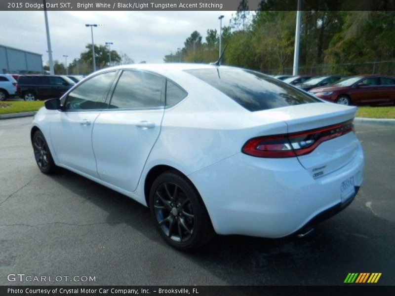 Bright White / Black/Light Tungsten Accent Stitching 2015 Dodge Dart SXT