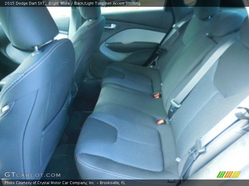 Bright White / Black/Light Tungsten Accent Stitching 2015 Dodge Dart SXT