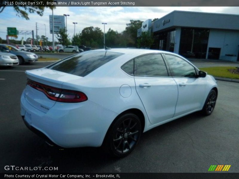Bright White / Black/Light Tungsten Accent Stitching 2015 Dodge Dart SXT