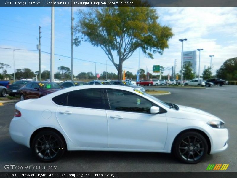 Bright White / Black/Light Tungsten Accent Stitching 2015 Dodge Dart SXT