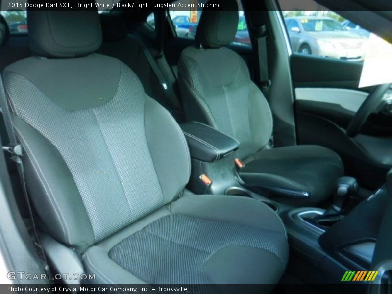 Bright White / Black/Light Tungsten Accent Stitching 2015 Dodge Dart SXT