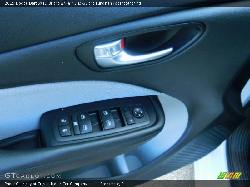 Bright White / Black/Light Tungsten Accent Stitching 2015 Dodge Dart SXT