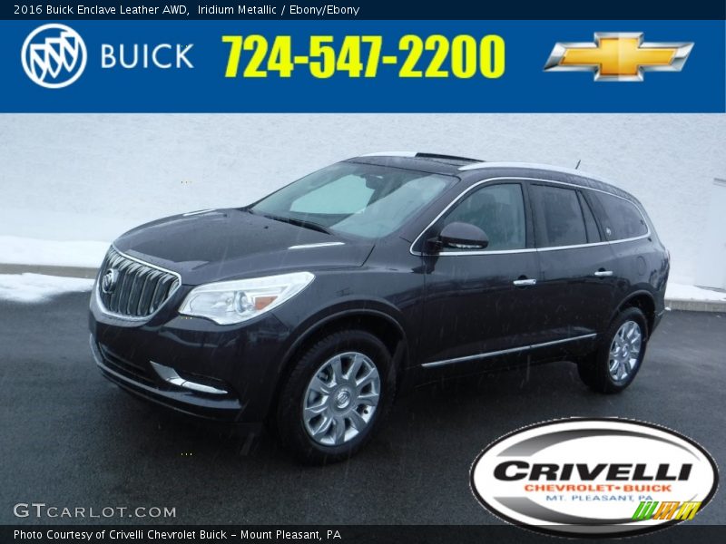 Iridium Metallic / Ebony/Ebony 2016 Buick Enclave Leather AWD