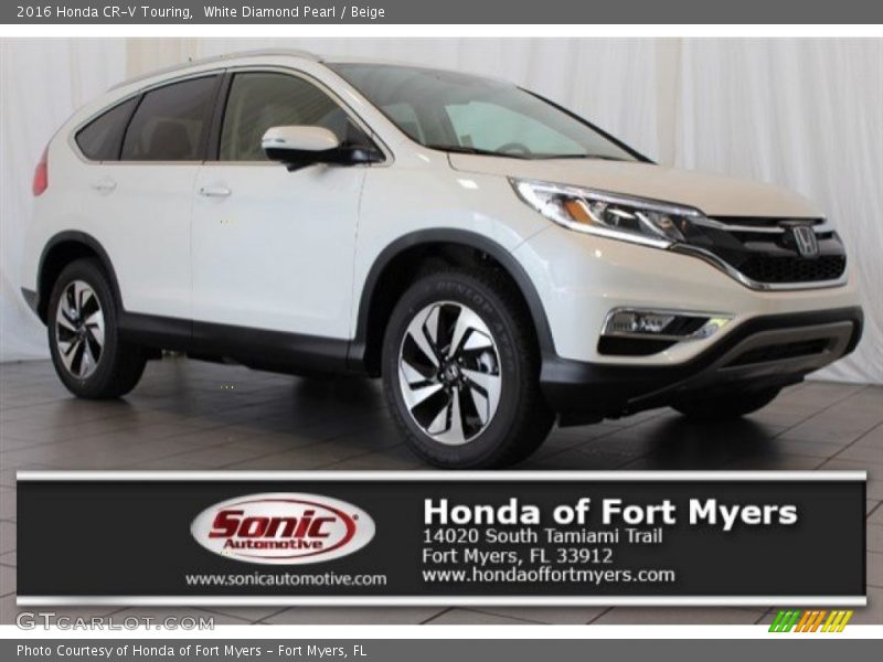 White Diamond Pearl / Beige 2016 Honda CR-V Touring