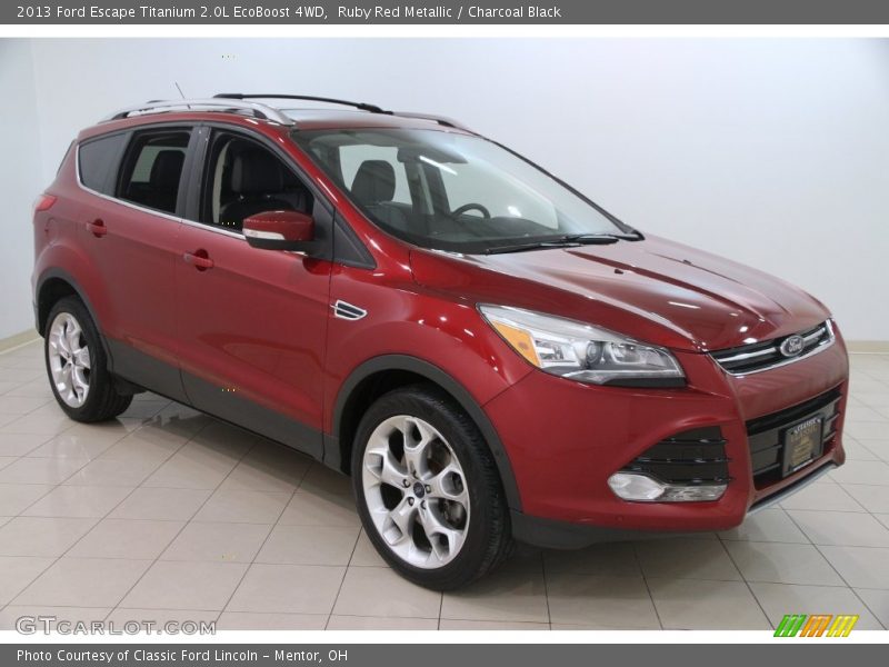 Ruby Red Metallic / Charcoal Black 2013 Ford Escape Titanium 2.0L EcoBoost 4WD