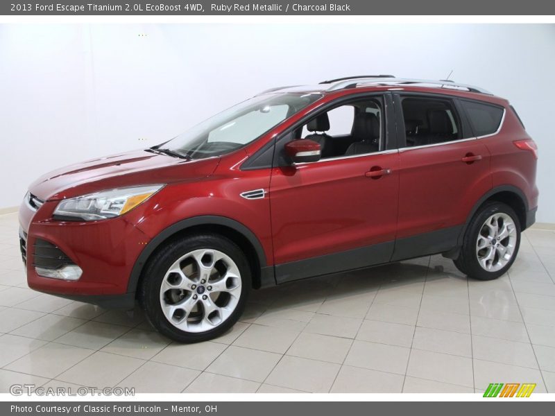 Ruby Red Metallic / Charcoal Black 2013 Ford Escape Titanium 2.0L EcoBoost 4WD