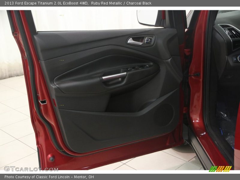 Ruby Red Metallic / Charcoal Black 2013 Ford Escape Titanium 2.0L EcoBoost 4WD