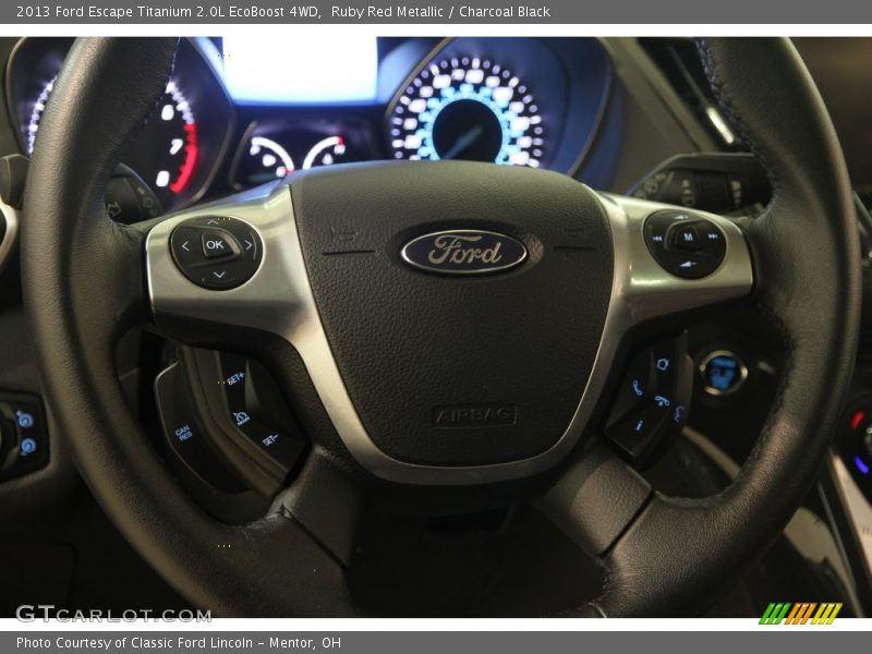 Ruby Red Metallic / Charcoal Black 2013 Ford Escape Titanium 2.0L EcoBoost 4WD