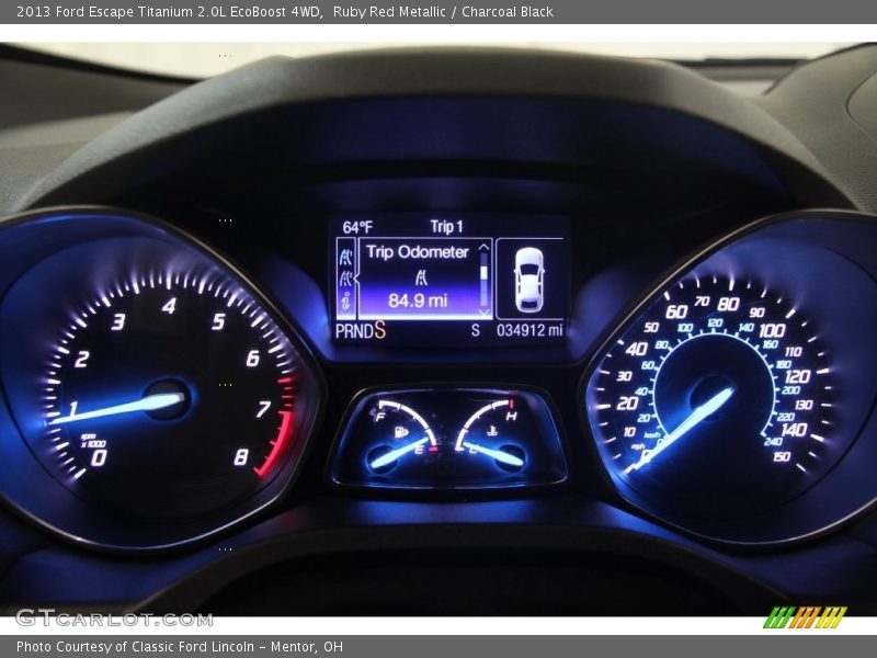 Ruby Red Metallic / Charcoal Black 2013 Ford Escape Titanium 2.0L EcoBoost 4WD