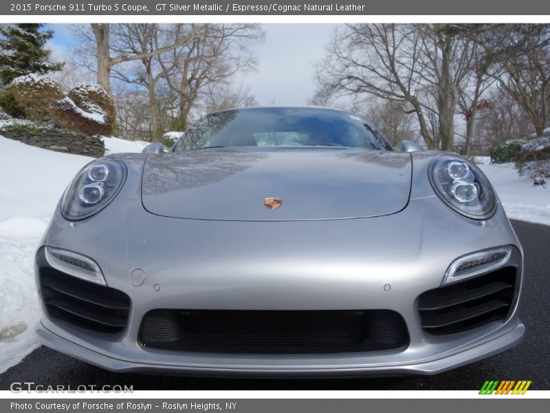 GT Silver Metallic / Espresso/Cognac Natural Leather 2015 Porsche 911 Turbo S Coupe