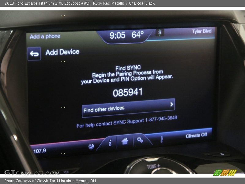 Ruby Red Metallic / Charcoal Black 2013 Ford Escape Titanium 2.0L EcoBoost 4WD