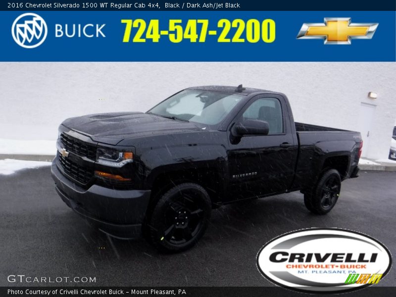 Black / Dark Ash/Jet Black 2016 Chevrolet Silverado 1500 WT Regular Cab 4x4