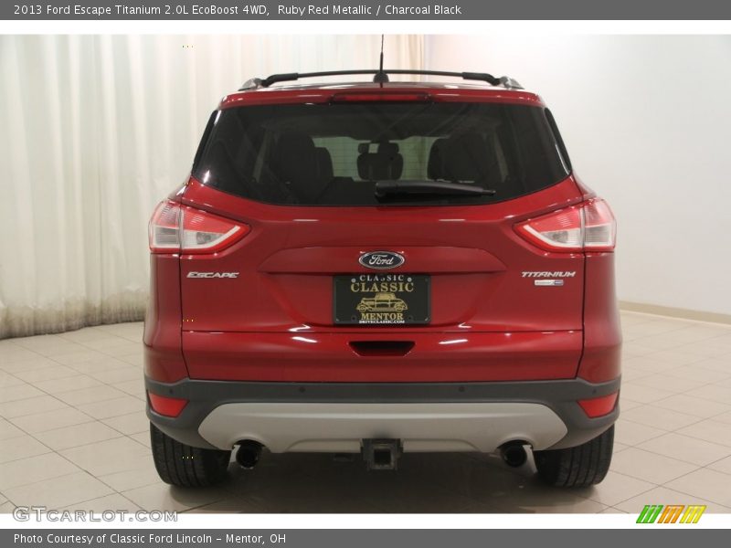 Ruby Red Metallic / Charcoal Black 2013 Ford Escape Titanium 2.0L EcoBoost 4WD