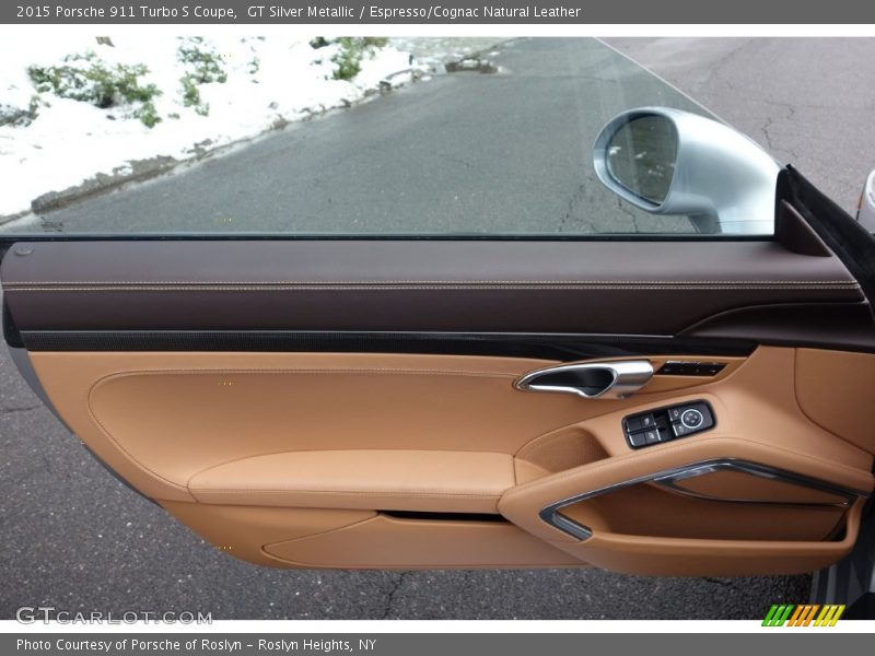 GT Silver Metallic / Espresso/Cognac Natural Leather 2015 Porsche 911 Turbo S Coupe