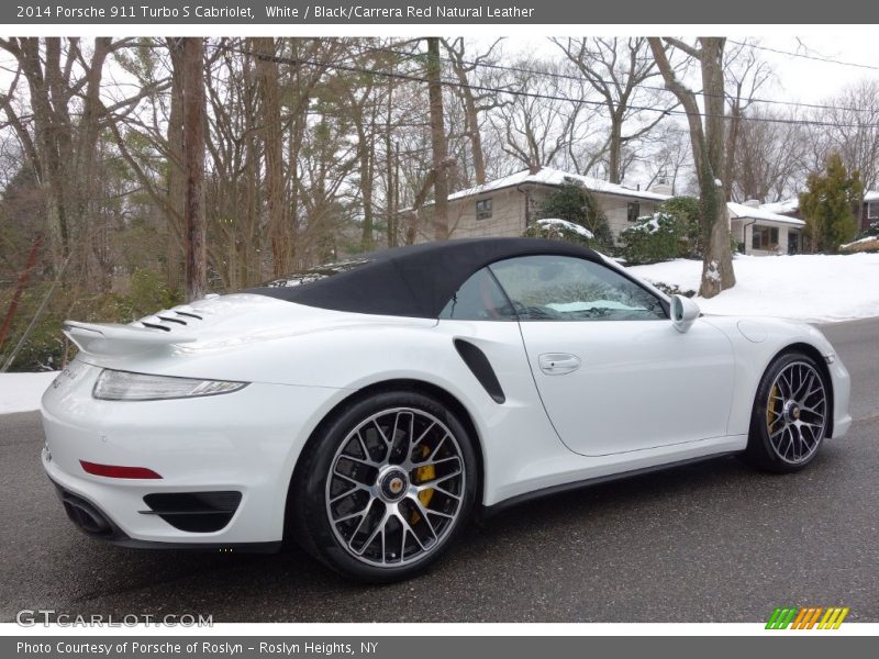 White / Black/Carrera Red Natural Leather 2014 Porsche 911 Turbo S Cabriolet