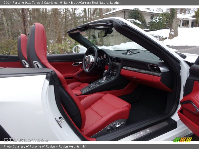White / Black/Carrera Red Natural Leather 2014 Porsche 911 Turbo S Cabriolet
