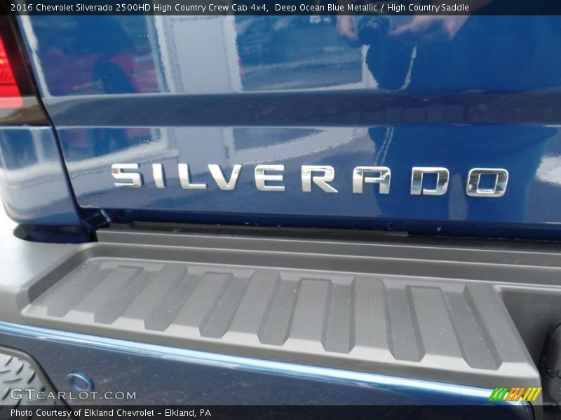 Deep Ocean Blue Metallic / High Country Saddle 2016 Chevrolet Silverado 2500HD High Country Crew Cab 4x4