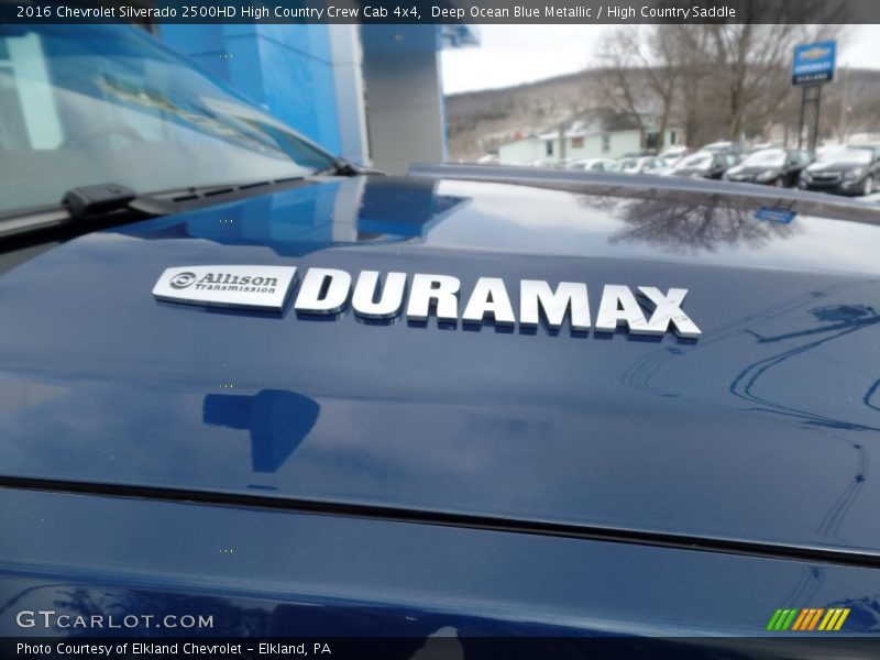 Deep Ocean Blue Metallic / High Country Saddle 2016 Chevrolet Silverado 2500HD High Country Crew Cab 4x4