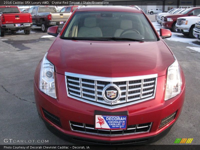 Crystal Red Tincoat / Shale/Brownstone 2016 Cadillac SRX Luxury AWD