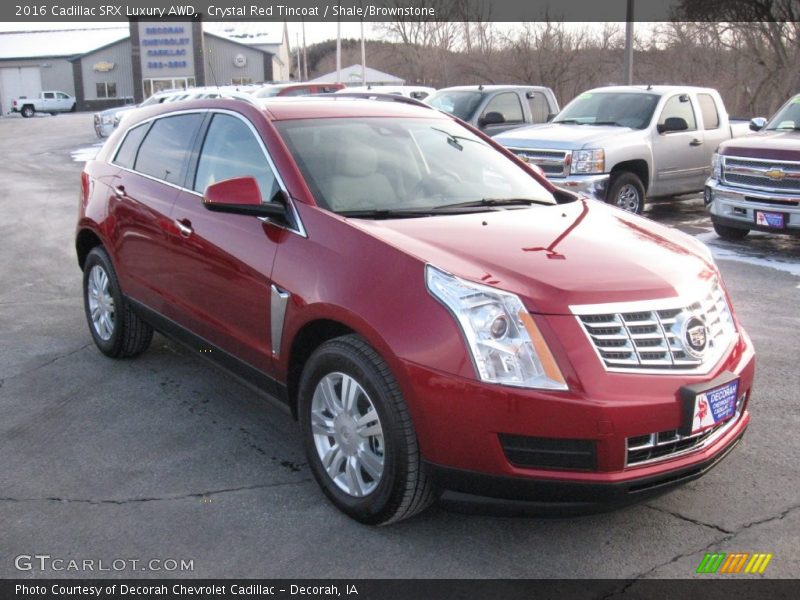 Crystal Red Tincoat / Shale/Brownstone 2016 Cadillac SRX Luxury AWD