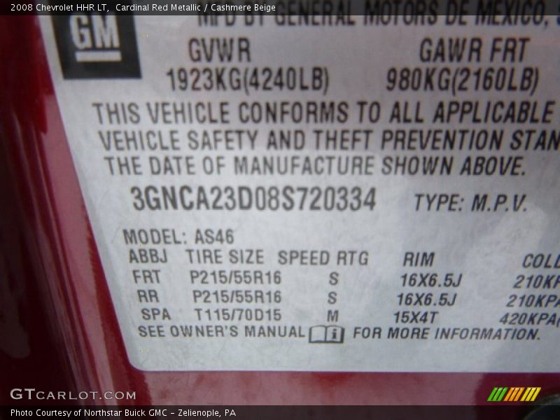Cardinal Red Metallic / Cashmere Beige 2008 Chevrolet HHR LT