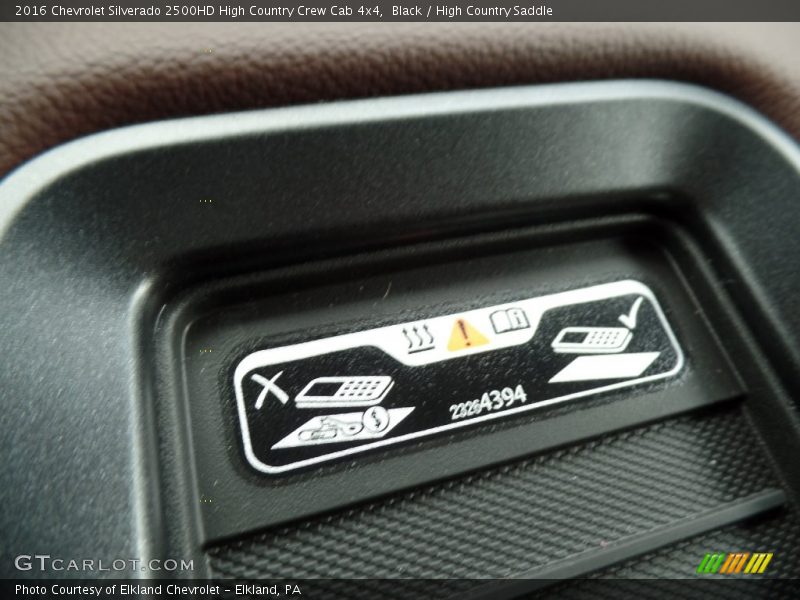 Black / High Country Saddle 2016 Chevrolet Silverado 2500HD High Country Crew Cab 4x4