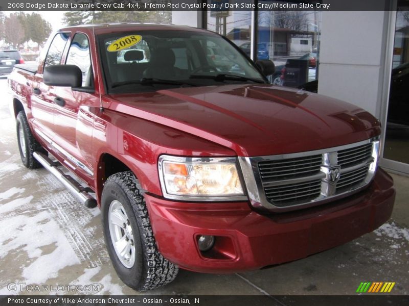 Inferno Red Crystal Pearl / Dark Slate Gray/Medium Slate Gray 2008 Dodge Dakota Laramie Crew Cab 4x4