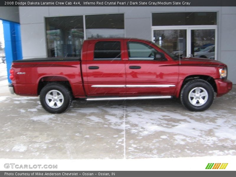 Inferno Red Crystal Pearl / Dark Slate Gray/Medium Slate Gray 2008 Dodge Dakota Laramie Crew Cab 4x4